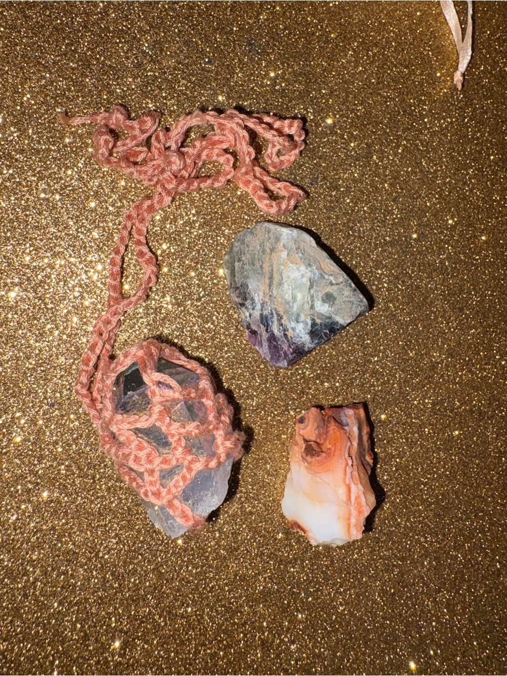Free People Ariana Ost Crochet Healing Crystal Necklace